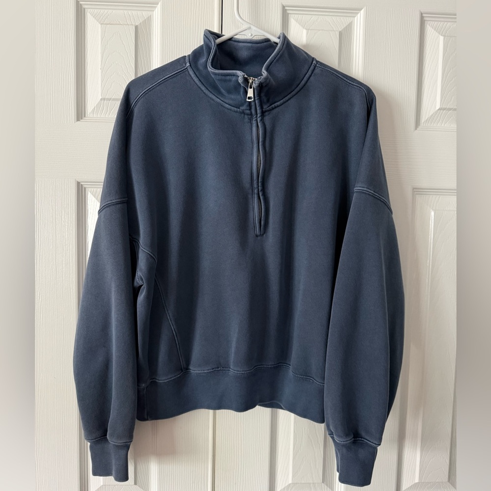 Abercrombie & Fitch Crop Quarter-Zip Sweatshirt
